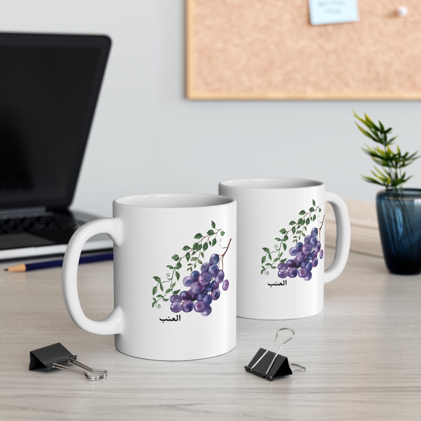 Grapes Mug — Fruits in Paradise Ceramic Coffee Cup (11oz)