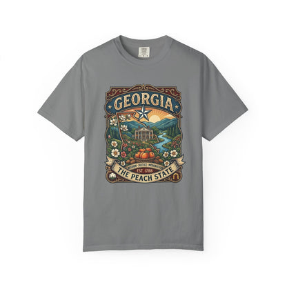 Georgia State Souvenir T-Shirt — State Symbols & Landmarks Tee
