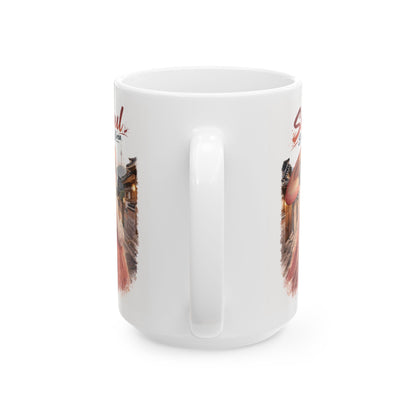 Seoul Korean Girl Ceramic Mug — Cute Korean Girl in Traditional Hanok Scene (11oz & 15oz)