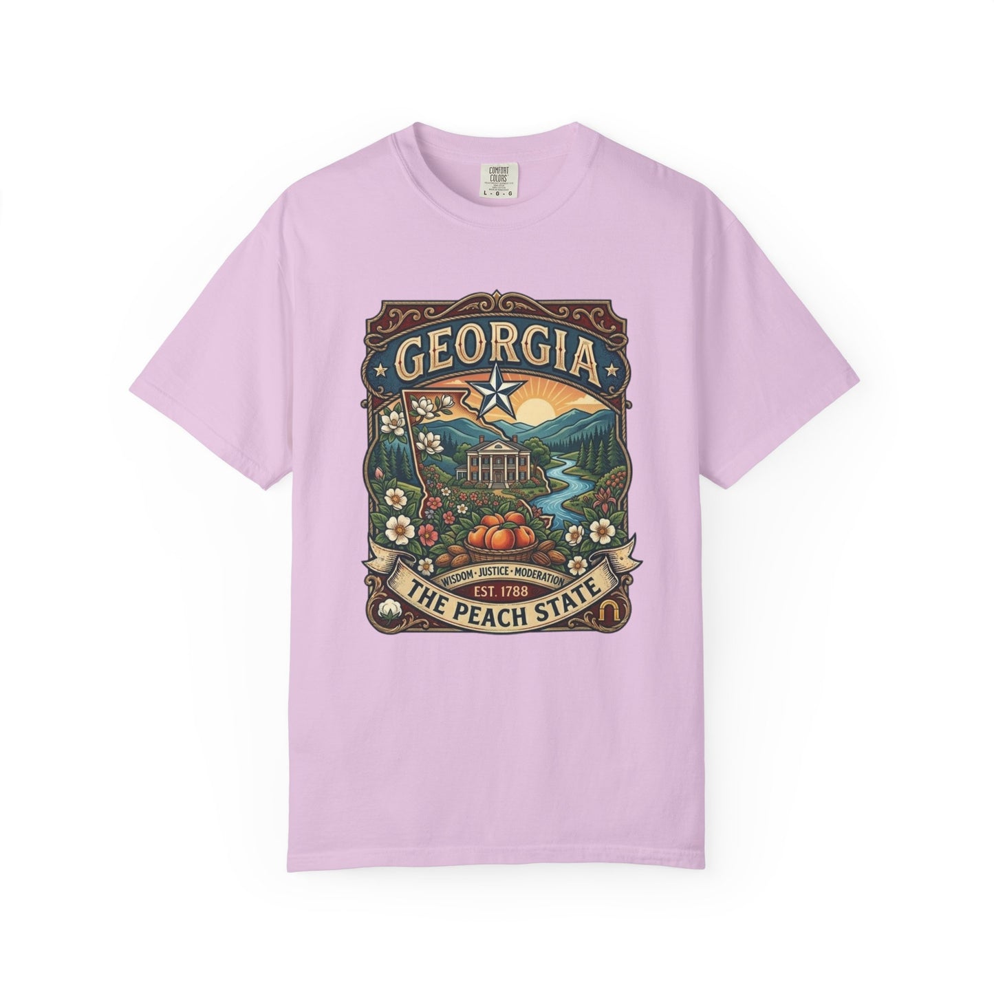 Georgia State Souvenir T-Shirt — State Symbols & Landmarks Tee