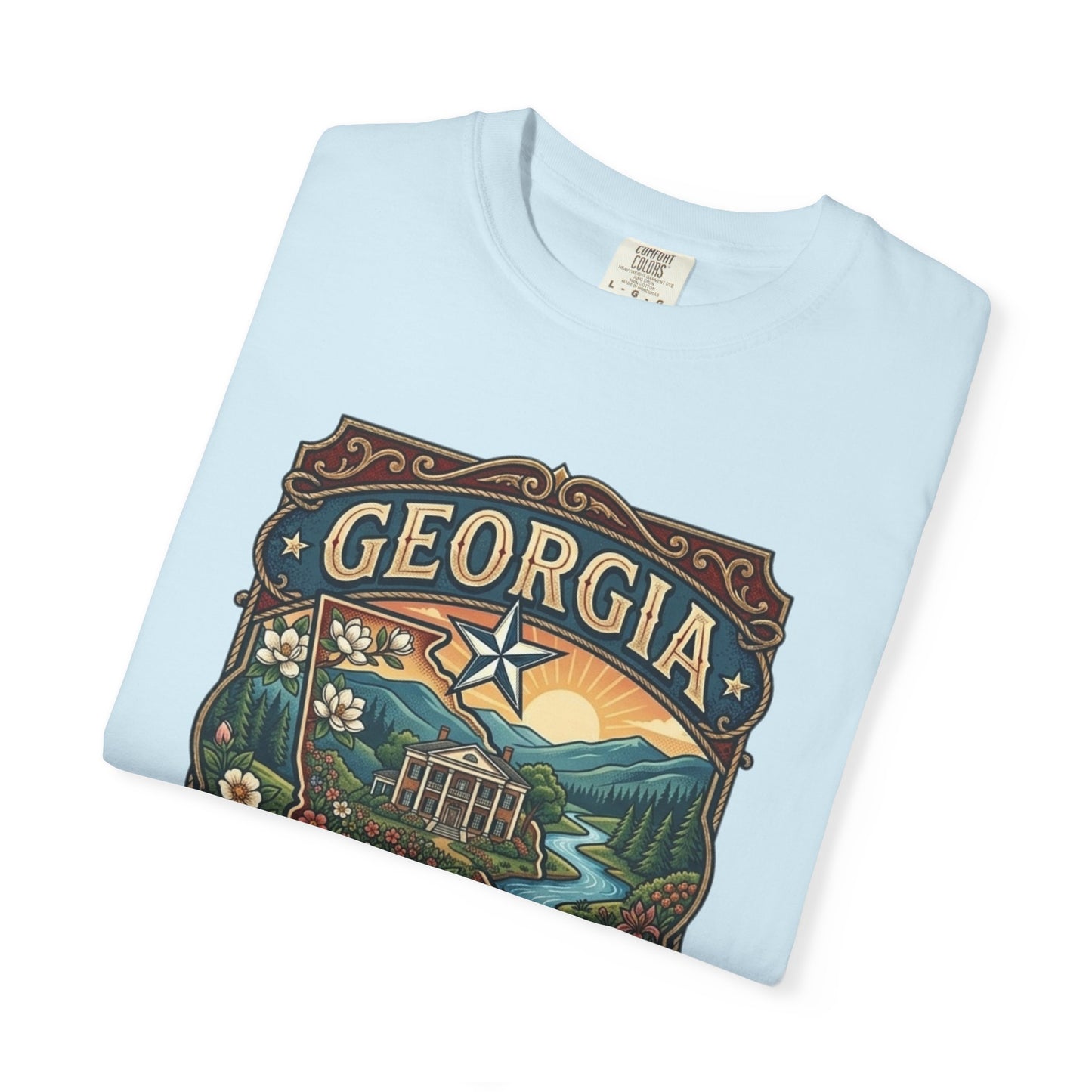 Georgia State Souvenir T-Shirt — State Symbols & Landmarks Tee