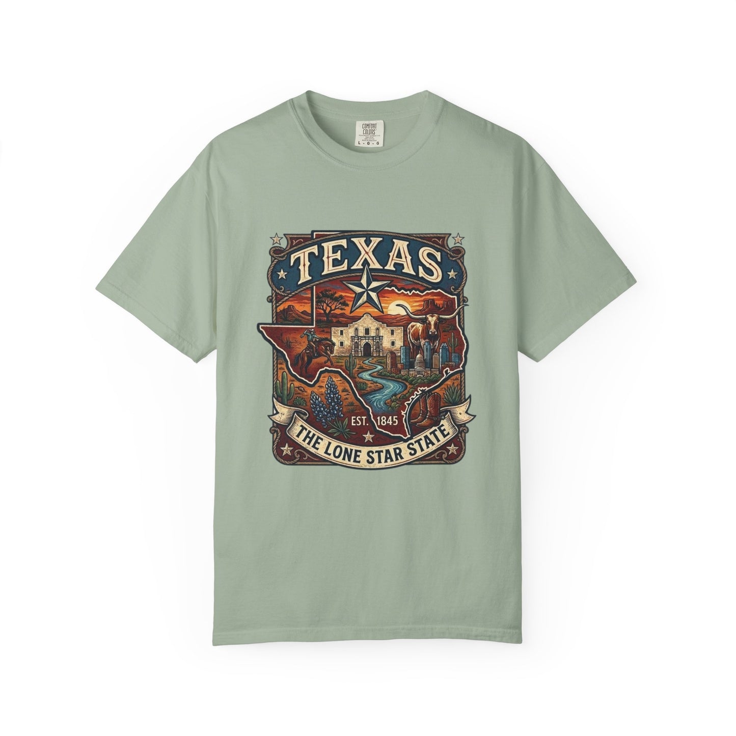 Texas Alamo Longhorn T-Shirt — State of Texas Graphic Tee