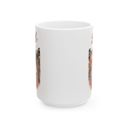 Seoul Korean Girl Ceramic Mug — Cute Korean Girl in Traditional Hanok Scene (11oz & 15oz)