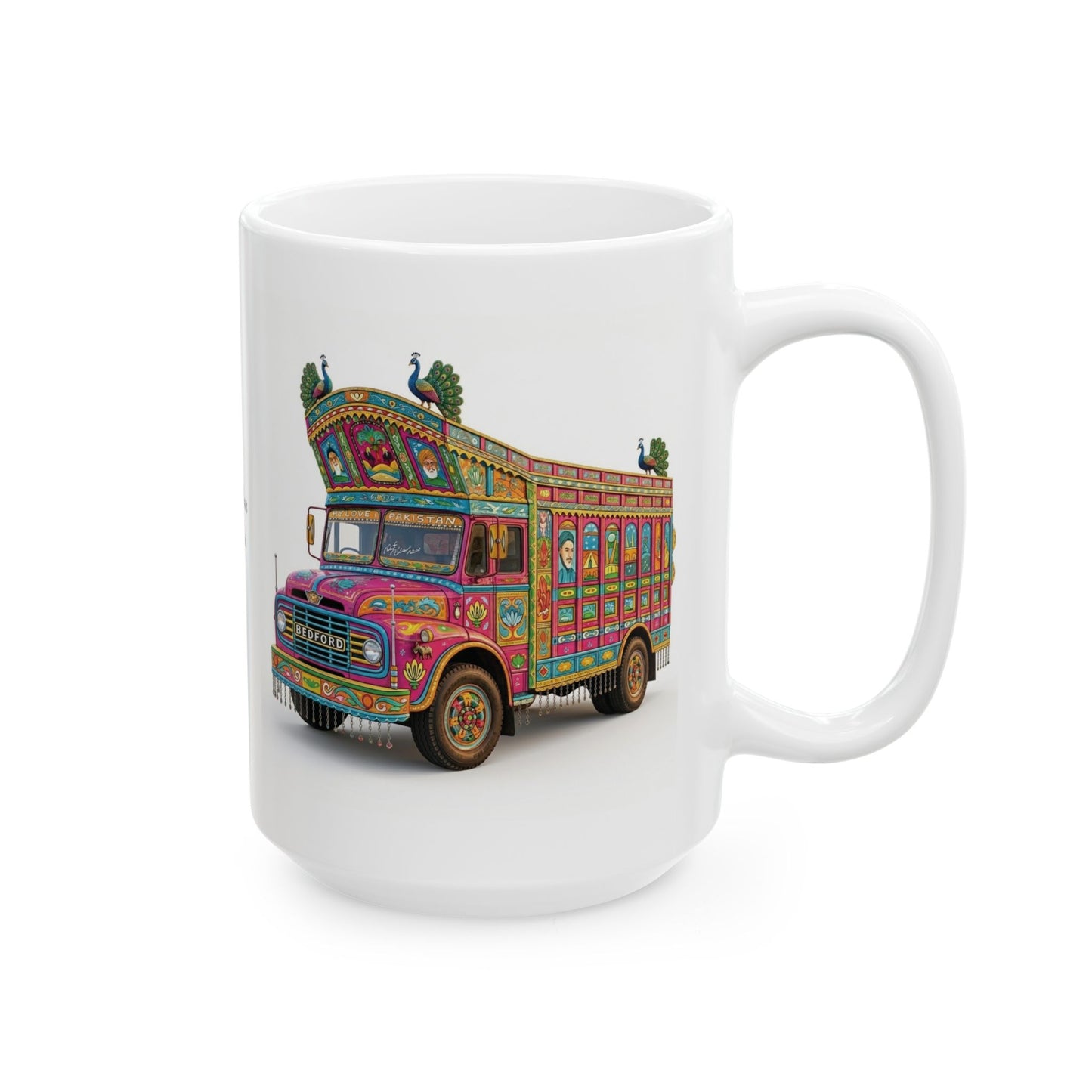 Pakistani Truck Art Ceramic Mug — Colorful Traditional Truck Design (11oz & 15oz)