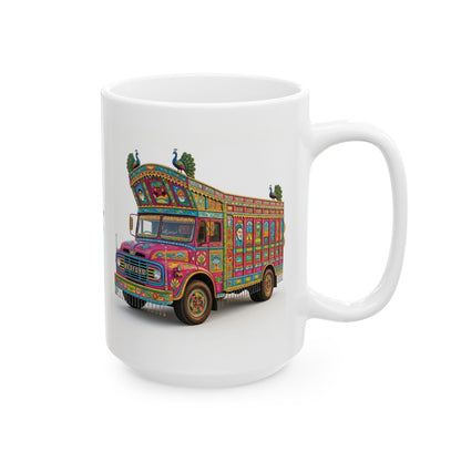 Pakistani Truck Art Ceramic Mug — Colorful Traditional Truck Design (11oz & 15oz)