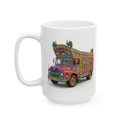 Pakistani Truck Art Ceramic Mug — Colorful Traditional Truck Design (11oz & 15oz)