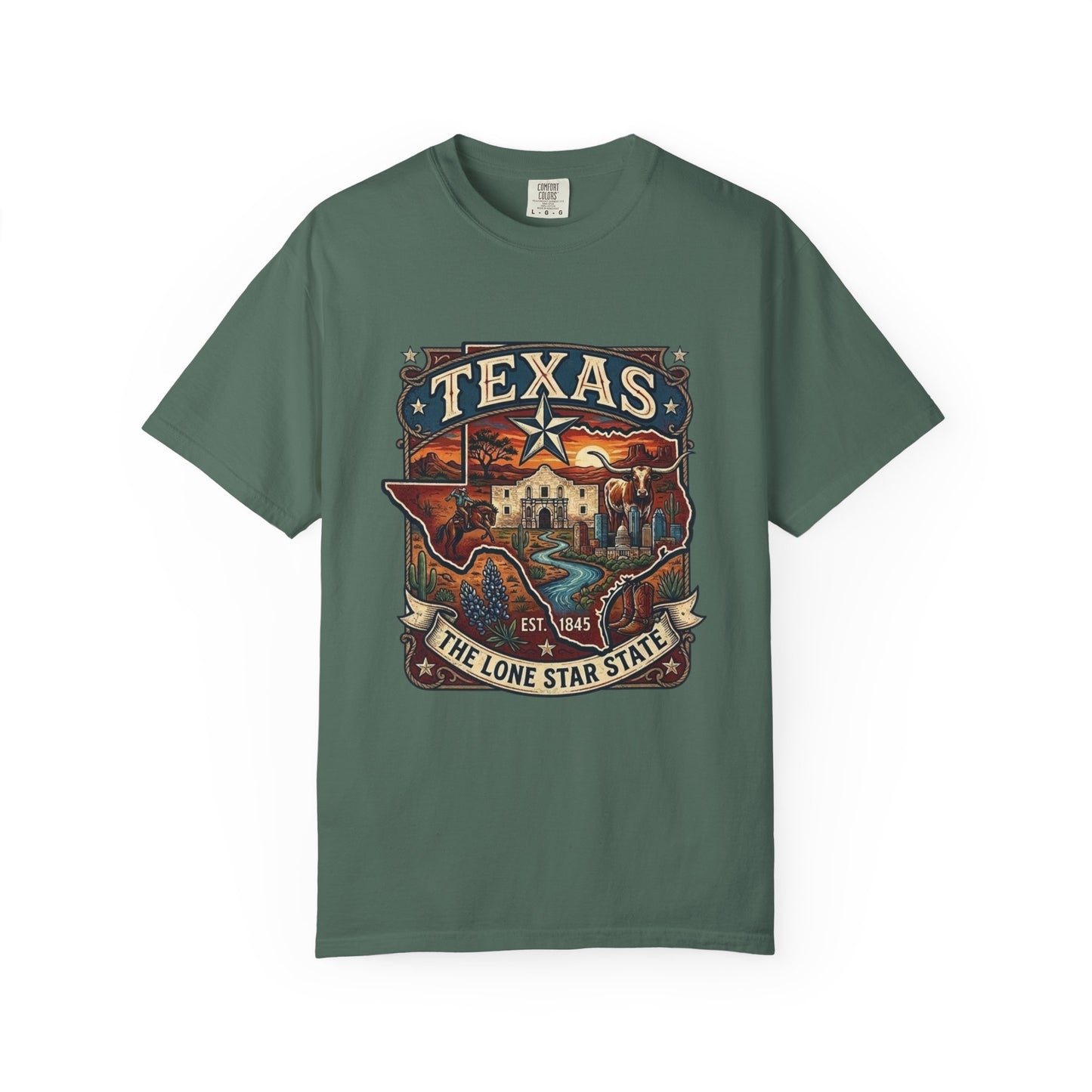 Texas Alamo Longhorn T-Shirt — State of Texas Graphic Tee