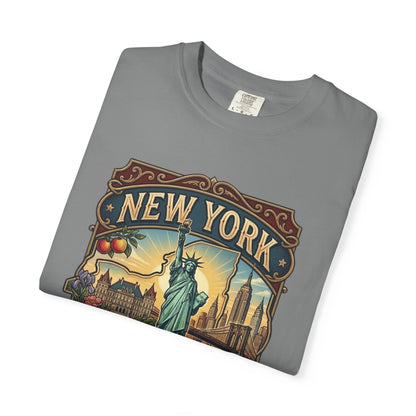 New York Skyline Tee with Statue of Liberty — NYC Empire State T-shirt